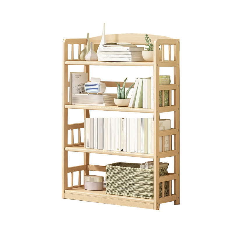 Contemporary Open Shelf Bookcase Wood Bookshelf with Shelves for Living Room