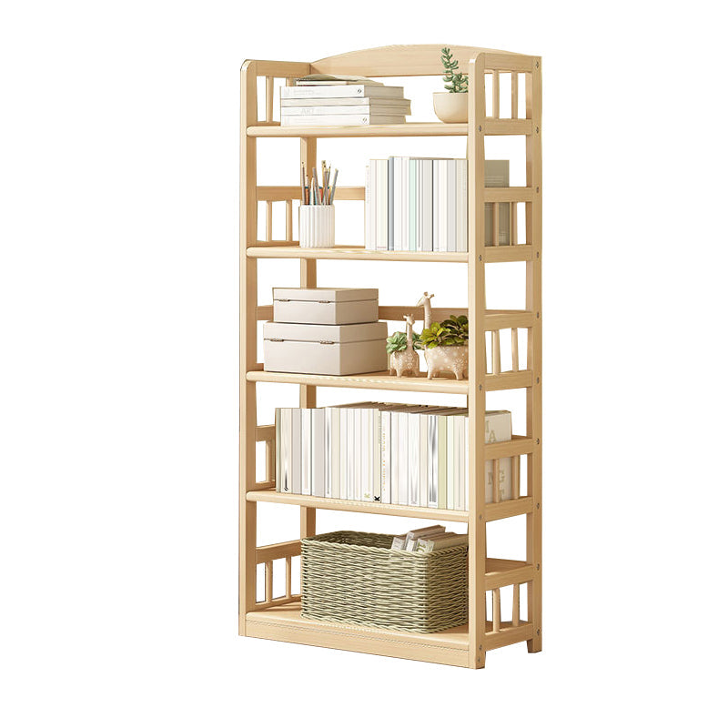 Contemporary Open Shelf Bookcase Wood Bookshelf with Shelves for Living Room