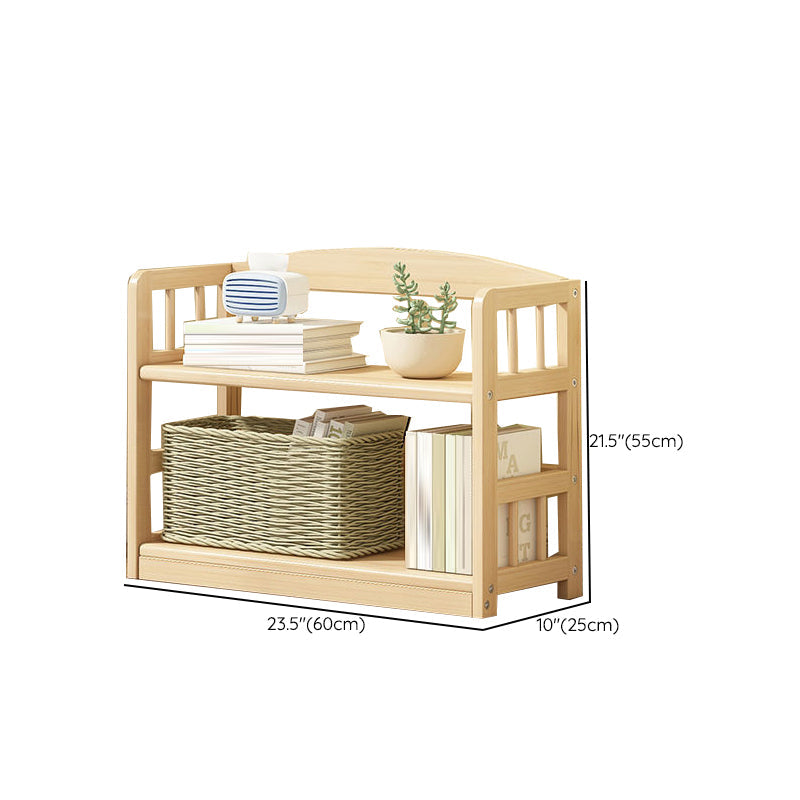 Contemporary Open Shelf Bookcase Wood Bookshelf with Shelves for Living Room