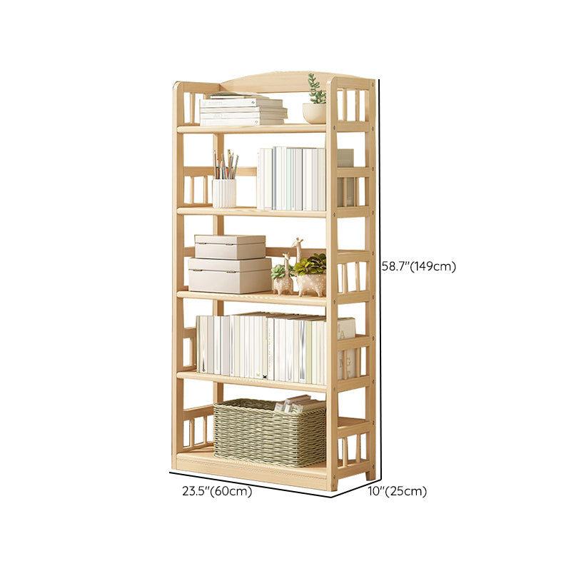 Contemporary Open Shelf Bookcase Wood Bookshelf with Shelves for Living Room