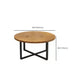 Modern Round Dining Table for Home Brown Solid Wood Table with Metal Base Clearhalo 'Dining Tables & Seating' 'Dining Tables' 'dining_table' 'furn' 'furn_dining_table' 'Furniture' 'Kitchen & Dining Furniture' 6378702