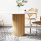 Glam Round Table Sintered Stone Table with Wooden Legs for Home 39.4"L x 39.4"W x 29.5"H Without Chairs Clearhalo 'Dining Tables & Seating' 'Dining Tables' 'dining_table' 'furn' 'furn_dining_table' 'Furniture' 'Kitchen & Dining Furniture' 6378706