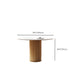 Glam Round Table Sintered Stone Table with Wooden Legs for Home Clearhalo 'Dining Tables & Seating' 'Dining Tables' 'dining_table' 'furn' 'furn_dining_table' 'Furniture' 'Kitchen & Dining Furniture' 6378714