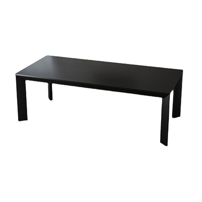 Rectangle Black Base Dining Table Modern Pine Wood Table for Kitchen Living Room Without Chairs Clearhalo 'Dining Tables & Seating' 'Dining Tables' 'dining_table' 'furn' 'furn_dining_table' 'Furniture' 'Kitchen & Dining Furniture' 6378743