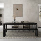 Rectangle Black Base Dining Table Modern Pine Wood Table for Kitchen Living Room 78.7"L x 31.5"W x 29.5"H Without Chairs Clearhalo 'Dining Tables & Seating' 'Dining Tables' 'dining_table' 'furn' 'furn_dining_table' 'Furniture' 'Kitchen & Dining Furniture' 6378745
