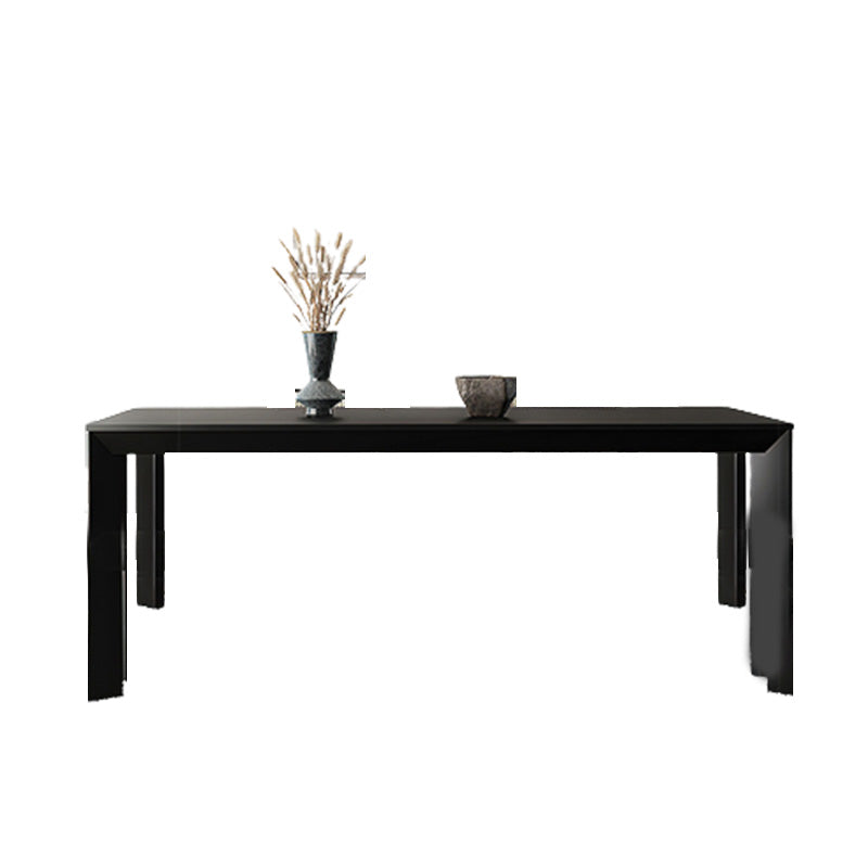 Rectangle Black Base Dining Table Modern Pine Wood Table for Kitchen Living Room Clearhalo 'Dining Tables & Seating' 'Dining Tables' 'dining_table' 'furn' 'furn_dining_table' 'Furniture' 'Kitchen & Dining Furniture' 6378747