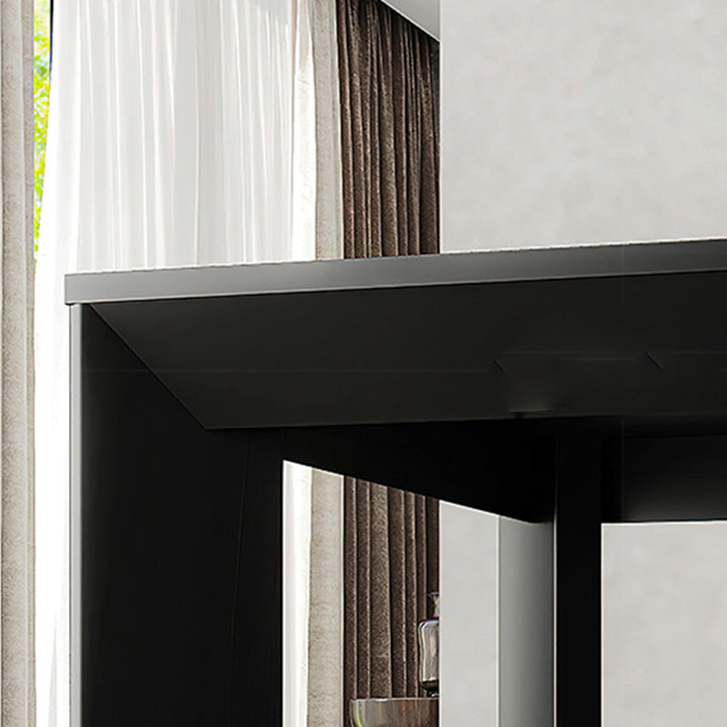 Rectangle Black Base Dining Table Modern Pine Wood Table for Kitchen Living Room Clearhalo 'Dining Tables & Seating' 'Dining Tables' 'dining_table' 'furn' 'furn_dining_table' 'Furniture' 'Kitchen & Dining Furniture' 6378748