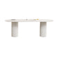 White Oval Dining Table Stone Top Dining Table with Double Pedestal Clearhalo 'Dining Tables & Seating' 'Dining Tables' 'dining_table' 'furn' 'furn_dining_table' 'Furniture' 'Kitchen & Dining Furniture' 6378809