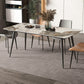 Modern Rectangle Table Sintered Stone Table with Metal Legs for Kitchen 55.1"L x 31.5"W x 29.5"H Without Chairs Clearhalo 'Dining Tables & Seating' 'Dining Tables' 'dining_table' 'furn' 'furn_dining_table' 'Furniture' 'Kitchen & Dining Furniture' 6378822