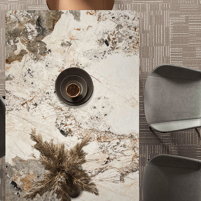 Modern Rectangle Table Sintered Stone Table with Metal Legs for Kitchen Clearhalo 'Dining Tables & Seating' 'Dining Tables' 'dining_table' 'furn' 'furn_dining_table' 'Furniture' 'Kitchen & Dining Furniture' 6378826