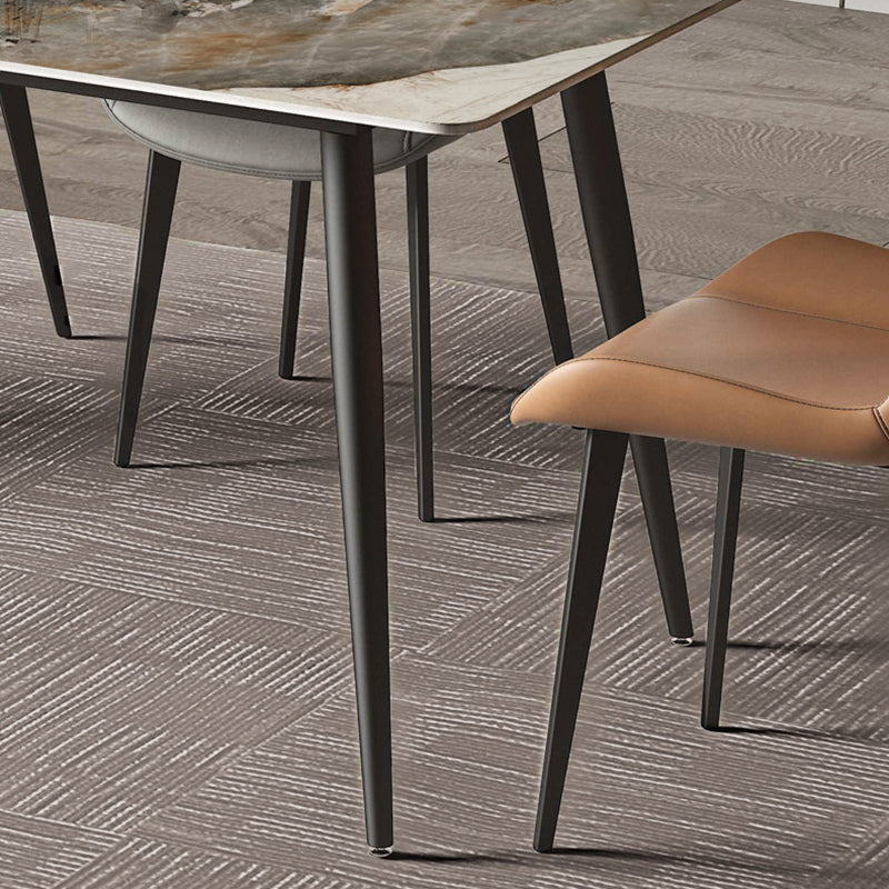 Modern Rectangle Table Sintered Stone Table with Metal Legs for Kitchen Clearhalo 'Dining Tables & Seating' 'Dining Tables' 'dining_table' 'furn' 'furn_dining_table' 'Furniture' 'Kitchen & Dining Furniture' 6378828