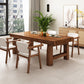 Mesa de comedor rectangular con pedestal doble, mesa moderna de madera de pino para uso en cocina