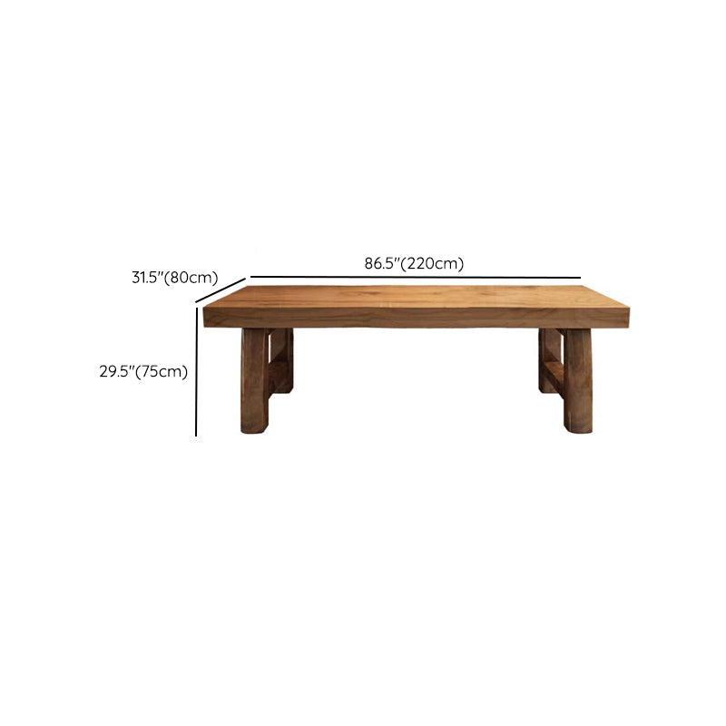 Mesa de comedor rectangular con pedestal doble, mesa moderna de madera de pino para uso en cocina
