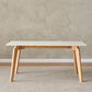 Modern Style Rectangle Table Sintered Stone Table with Wood Legs for Kitchen Clearhalo 'Dining Tables & Seating' 'Dining Tables' 'dining_table' 'furn' 'furn_dining_table' 'Furniture' 'Kitchen & Dining Furniture' 6378856