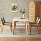 Modern Style Rectangle Table Sintered Stone Table with Wood Legs for Kitchen 70.9"L x 35.4"W x 29.5"H Without Chairs Clearhalo 'Dining Tables & Seating' 'Dining Tables' 'dining_table' 'furn' 'furn_dining_table' 'Furniture' 'Kitchen & Dining Furniture' 6378857
