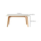 Modern Style Rectangle Table Sintered Stone Table with Wood Legs for Kitchen Clearhalo 'Dining Tables & Seating' 'Dining Tables' 'dining_table' 'furn' 'furn_dining_table' 'Furniture' 'Kitchen & Dining Furniture' 6378865
