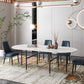 Contemporary Oval Dining Table Stone Dining Table with Iron Base Clearhalo 'Dining Tables & Seating' 'Dining Tables' 'dining_table' 'furn' 'furn_dining_table' 'Furniture' 'Kitchen & Dining Furniture' 6378877