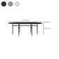 Contemporary Oval Dining Table Stone Dining Table with Iron Base Clearhalo 'Dining Tables & Seating' 'Dining Tables' 'dining_table' 'furn' 'furn_dining_table' 'Furniture' 'Kitchen & Dining Furniture' 6378881