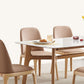 Contemporary Style Rectangle Table Sintered Stone Table with Wood Legs for Kitchen