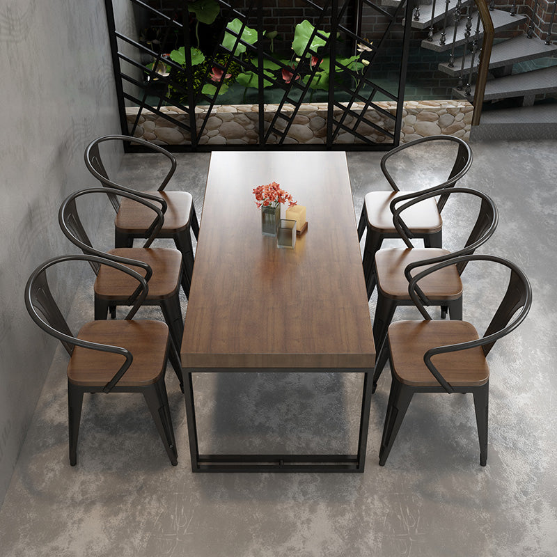 Pine Solid Wood Dining Table Industrial Rectangle Dining Table for Dining Room