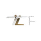 Glam Style Rectangle Table Sintered Stone Table with Metal Legs for Kitchen