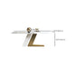 Glam Style Rectangle Table Sintered Stone Table with Metal Legs for Kitchen