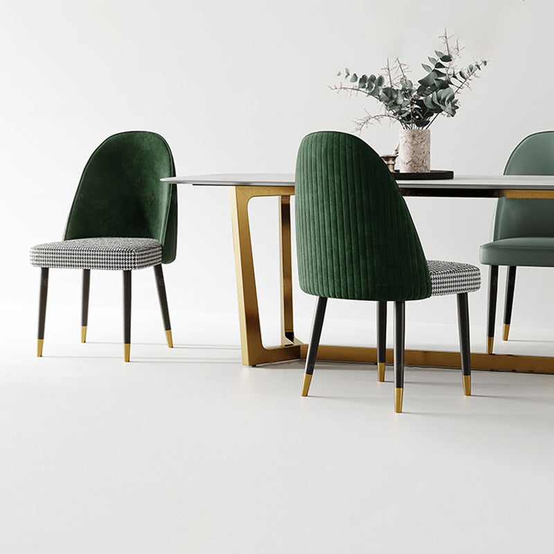 Glam Rectangle Table Sintered Stone Table with Metal Legs for Kitchen Clearhalo 'Dining Tables & Seating' 'Dining Tables' 'dining_table' 'furn' 'furn_dining_table' 'Furniture' 'Kitchen & Dining Furniture' 6378939