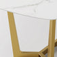 Glam Rectangle Table Sintered Stone Table with Metal Legs for Kitchen Clearhalo 'Dining Tables & Seating' 'Dining Tables' 'dining_table' 'furn' 'furn_dining_table' 'Furniture' 'Kitchen & Dining Furniture' 6378942