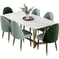 Glam Rectangle Table Sintered Stone Table with Metal Legs for Kitchen Clearhalo 'Dining Tables & Seating' 'Dining Tables' 'dining_table' 'furn' 'furn_dining_table' 'Furniture' 'Kitchen & Dining Furniture' 6378944