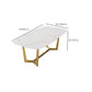 Glam Rectangle Table Sintered Stone Table with Metal Legs for Kitchen Clearhalo 'Dining Tables & Seating' 'Dining Tables' 'dining_table' 'furn' 'furn_dining_table' 'Furniture' 'Kitchen & Dining Furniture' 6378948