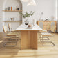 Contemporary Rectangle Table Sintered Stone Table with Wood Legs for Kitchen Clearhalo 'Dining Tables & Seating' 'Dining Tables' 'dining_table' 'furn' 'furn_dining_table' 'Furniture' 'Kitchen & Dining Furniture' 6378966
