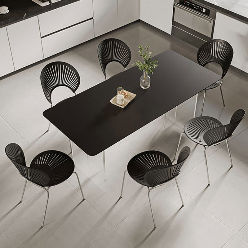 Eigentijdse rechthoekige tafel van gesinterde stenen tafel met acrylpoten voor de keuken
