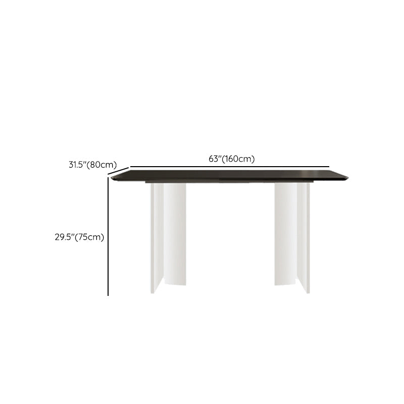 Eigentijdse rechthoekige tafel van gesinterde stenen tafel met acrylpoten voor de keuken