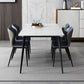 White Stone Dining Table Industrial Rectangle Dining Table for Dining Room 55.1"L x 31.5"W x 29.5"H Without Chairs Clearhalo 'Dining Tables & Seating' 'Dining Tables' 'dining_table' 'furn' 'furn_dining_table' 'Furniture' 'Kitchen & Dining Furniture' 6378984