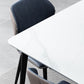 White Stone Dining Table Industrial Rectangle Dining Table for Dining Room Clearhalo 'Dining Tables & Seating' 'Dining Tables' 'dining_table' 'furn' 'furn_dining_table' 'Furniture' 'Kitchen & Dining Furniture' 6378987