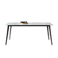 White Stone Dining Table Industrial Rectangle Dining Table for Dining Room 70.9"L x 35.4"W x 29.5"H Without Chairs Clearhalo 'Dining Tables & Seating' 'Dining Tables' 'dining_table' 'furn' 'furn_dining_table' 'Furniture' 'Kitchen & Dining Furniture' 6378988