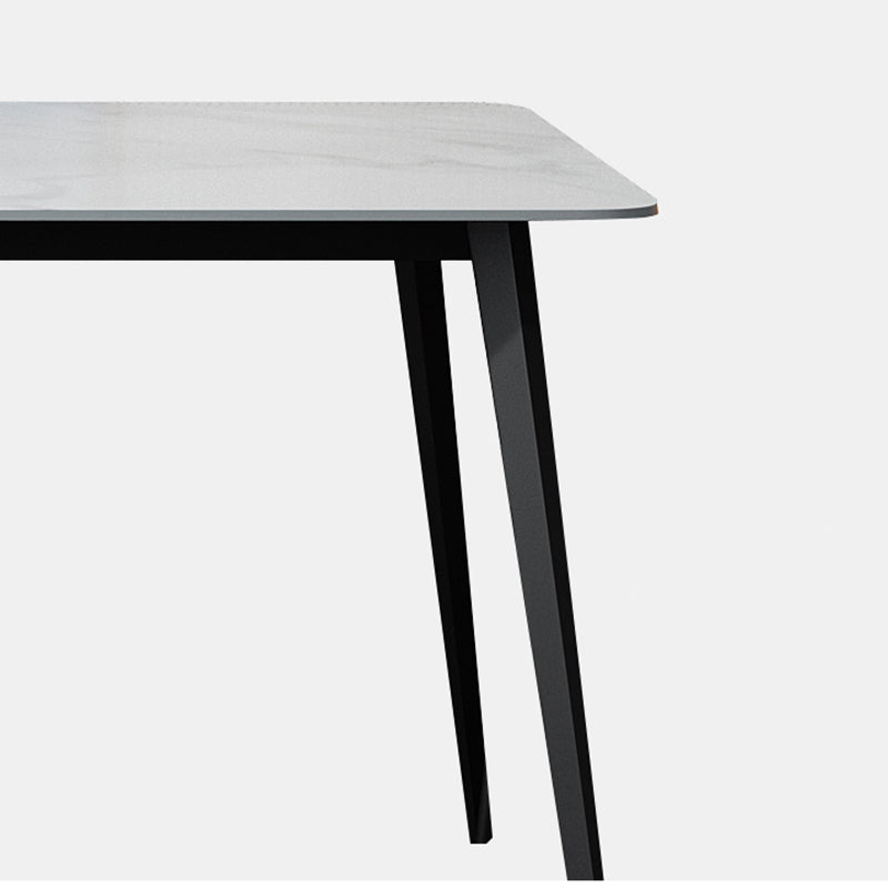 White Stone Dining Table Industrial Rectangle Dining Table for Dining Room Clearhalo 'Dining Tables & Seating' 'Dining Tables' 'dining_table' 'furn' 'furn_dining_table' 'Furniture' 'Kitchen & Dining Furniture' 6378989