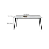 White Stone Dining Table Industrial Rectangle Dining Table for Dining Room Clearhalo 'Dining Tables & Seating' 'Dining Tables' 'dining_table' 'furn' 'furn_dining_table' 'Furniture' 'Kitchen & Dining Furniture' 6378992