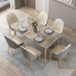 Mesa de comedor rectangular de 4 patas, mesa de piedra moderna para cocina