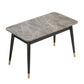 Mesa de comedor rectangular de 4 patas, mesa de piedra moderna para cocina