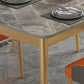 Mesa de comedor rectangular de 4 patas, mesa de piedra moderna para cocina