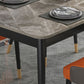 Mesa de comedor rectangular de 4 patas, mesa de piedra moderna para cocina