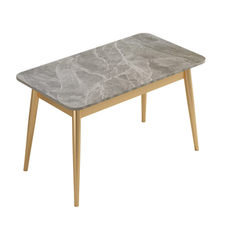 Mesa de comedor rectangular de 4 patas, mesa de piedra moderna para cocina
