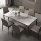 Industrial Rectangle Stone Dining Table Metal 4 Legs Dining Table 70.9"L x 35.4"W x 29.9"H Without Chairs Clearhalo 'Dining Tables & Seating' 'Dining Tables' 'dining_table' 'furn' 'furn_dining_table' 'Furniture' 'Kitchen & Dining Furniture' 6379008