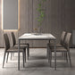 Industrial Rectangle Stone Dining Table Metal 4 Legs Dining Table 55.1"L x 31.5"W x 29.9"H Without Chairs Clearhalo 'Dining Tables & Seating' 'Dining Tables' 'dining_table' 'furn' 'furn_dining_table' 'Furniture' 'Kitchen & Dining Furniture' 6379010
