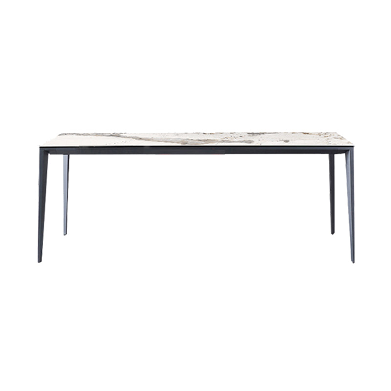 Industrial Rectangle Stone Dining Table Metal 4 Legs Dining Table 51.2"L x 27.5"W x 29.9"H Without Chairs Clearhalo 'Dining Tables & Seating' 'Dining Tables' 'dining_table' 'furn' 'furn_dining_table' 'Furniture' 'Kitchen & Dining Furniture' 6379012