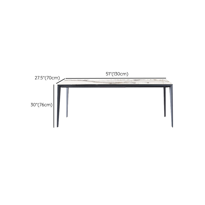 Industrial Rectangle Stone Dining Table Metal 4 Legs Dining Table Clearhalo 'Dining Tables & Seating' 'Dining Tables' 'dining_table' 'furn' 'furn_dining_table' 'Furniture' 'Kitchen & Dining Furniture' 6379018