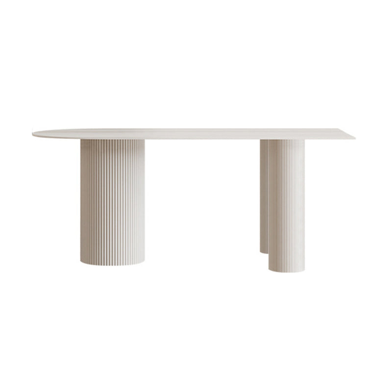 Modern 3 Legs Dining Table White Stone Table for Dining Room Clearhalo 'Dining Tables & Seating' 'Dining Tables' 'dining_table' 'furn' 'furn_dining_table' 'Furniture' 'Kitchen & Dining Furniture' 6379023