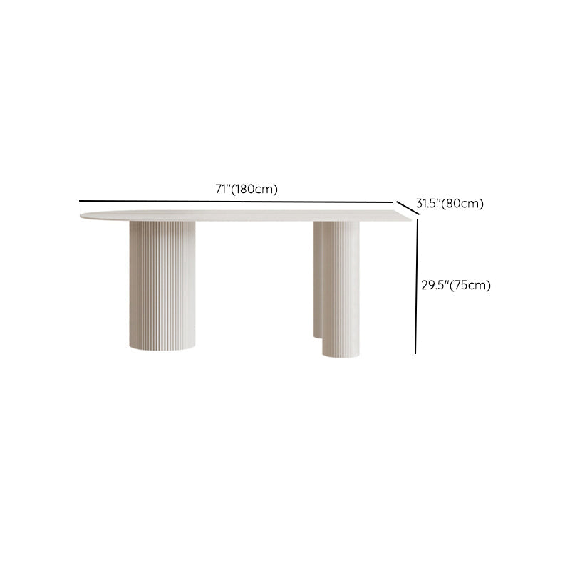 Modern 3 Legs Dining Table White Stone Table for Dining Room Clearhalo 'Dining Tables & Seating' 'Dining Tables' 'dining_table' 'furn' 'furn_dining_table' 'Furniture' 'Kitchen & Dining Furniture' 6379029