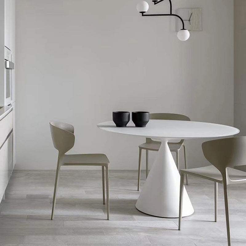 Contemporary Style Dining Round Table Sintered Stone Table with Metal Legs for Home White 47.2"L x 47.2"W x 29.5"H Without Chairs Clearhalo 'Dining Tables & Seating' 'Dining Tables' 'dining_table' 'furn' 'furn_dining_table' 'Furniture' 'Kitchen & Dining Furniture' 6379045